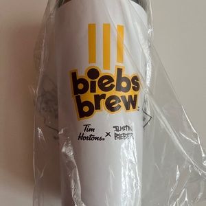 Limited edition tim Hortons x Justin Bieber travel tumbler
